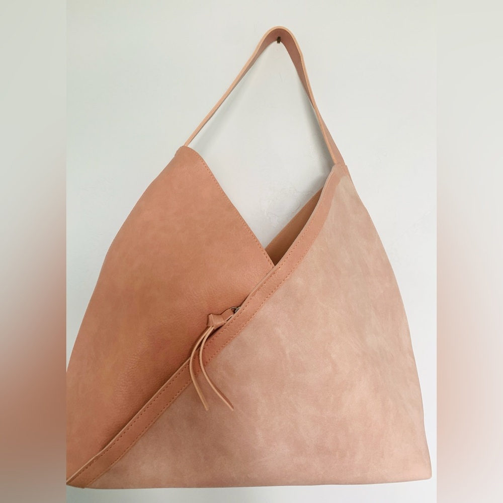 Ulta Vegan Leather Blush Tote Zip Pouch Shoulder Bag Pink Blush Large Purse